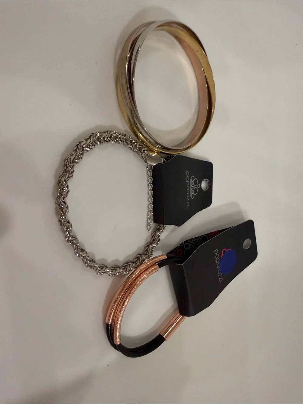 paparazzi Mixed Metal Bracelet Trio - Gold, Silver & Rose Gold